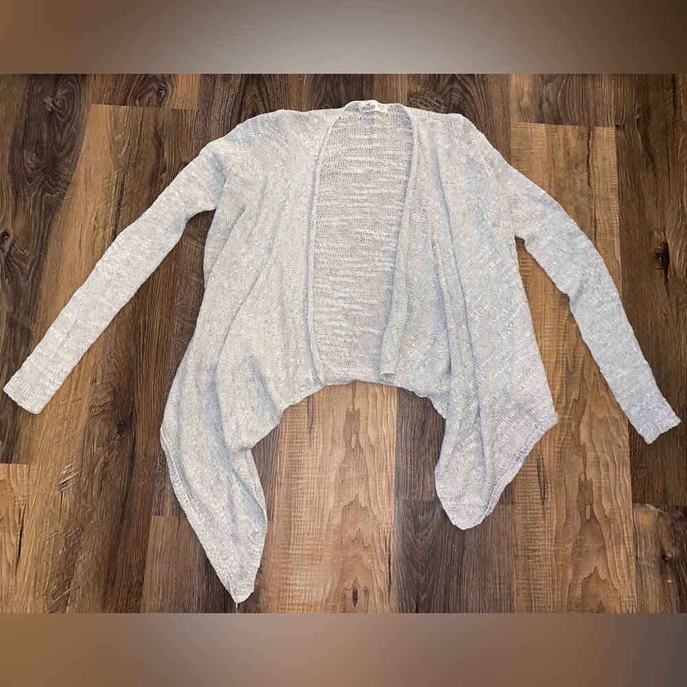 5/$25 Light Grey Asymmetrical Cardigan Sweater